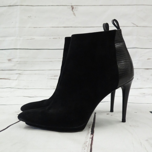 Balenciaga Shoes - Balenciaga Ankle Boot Black Suede & Lizard-Effect